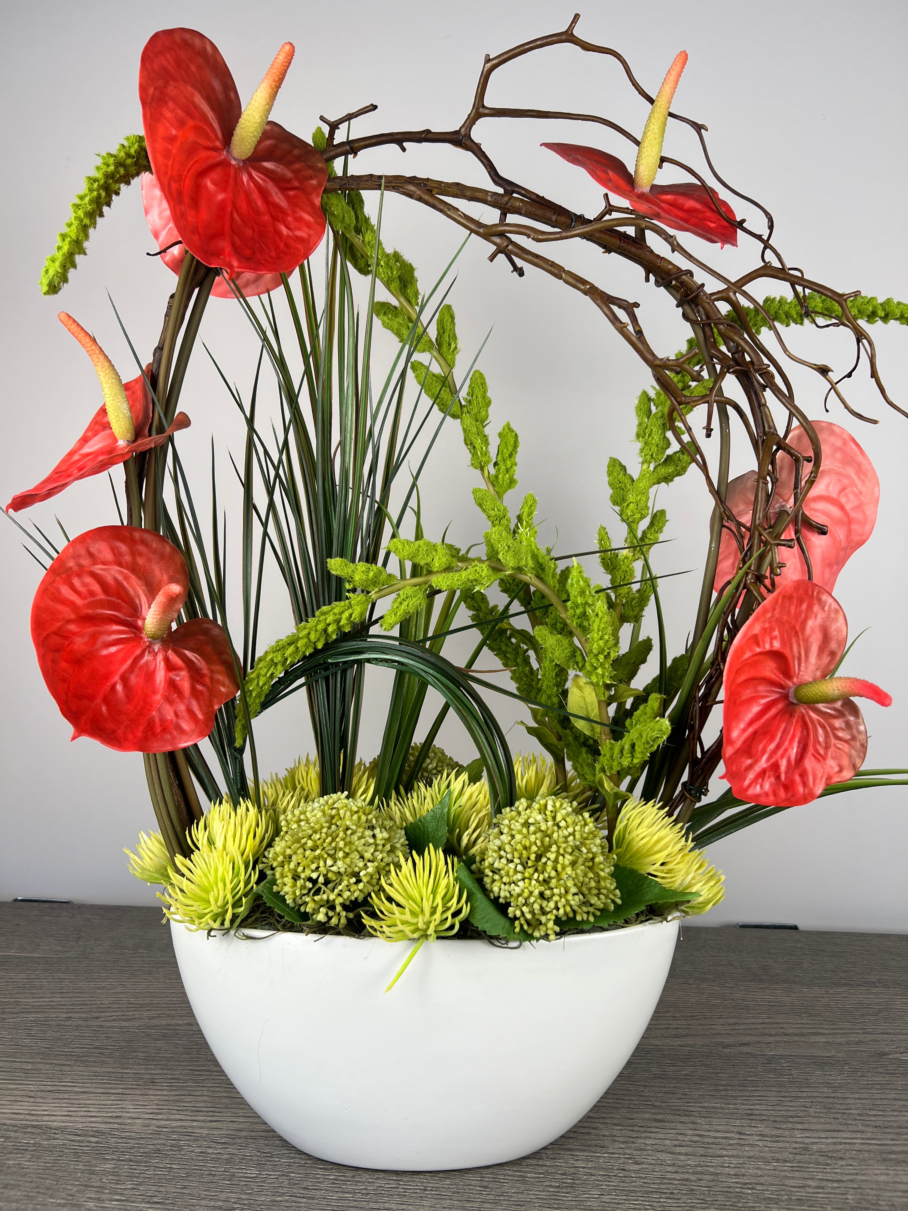 anthurium flower arrangement Red Anthurium arrangement