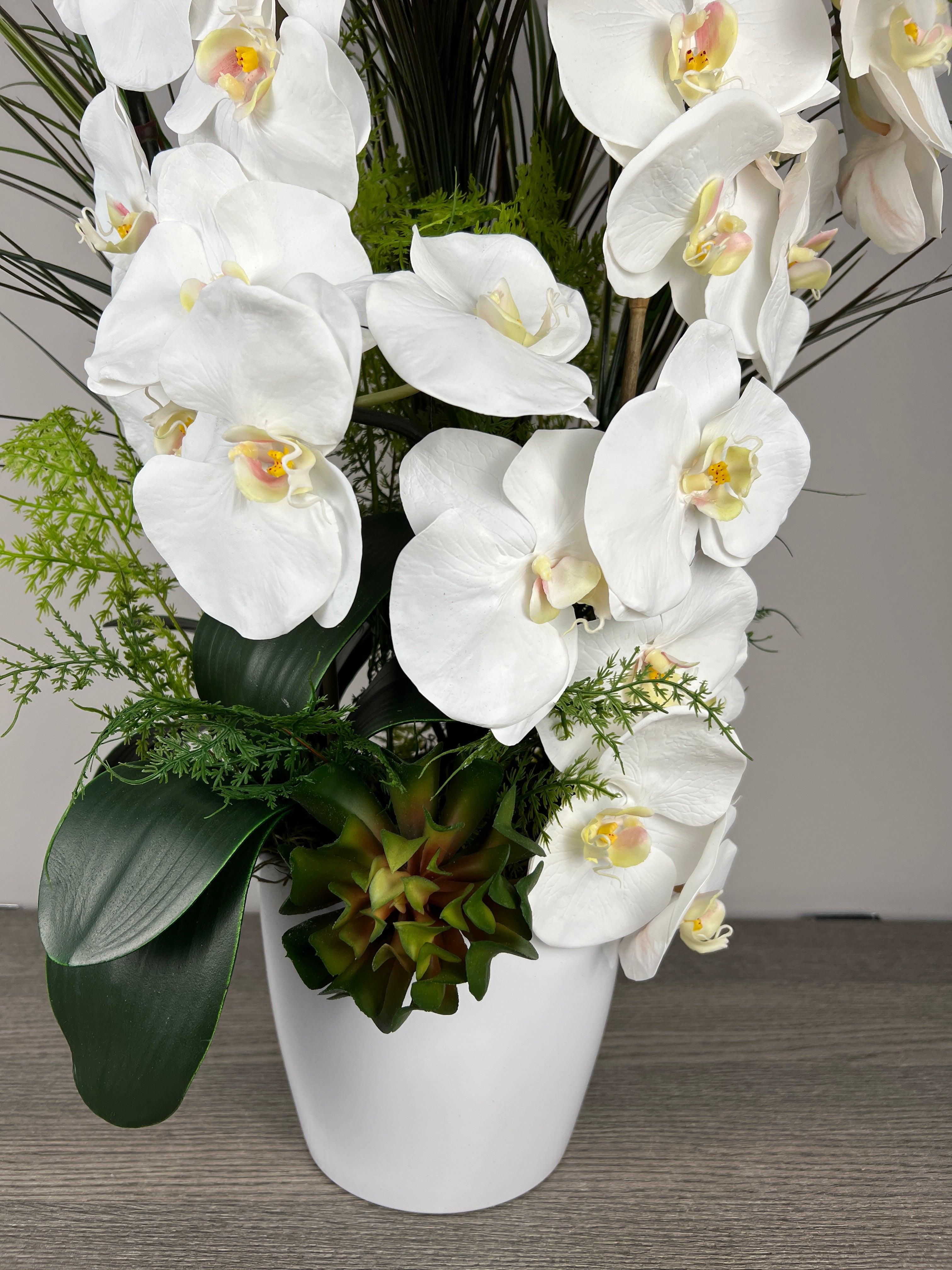 Artificial Orchid Centerpiece Arrangement in White