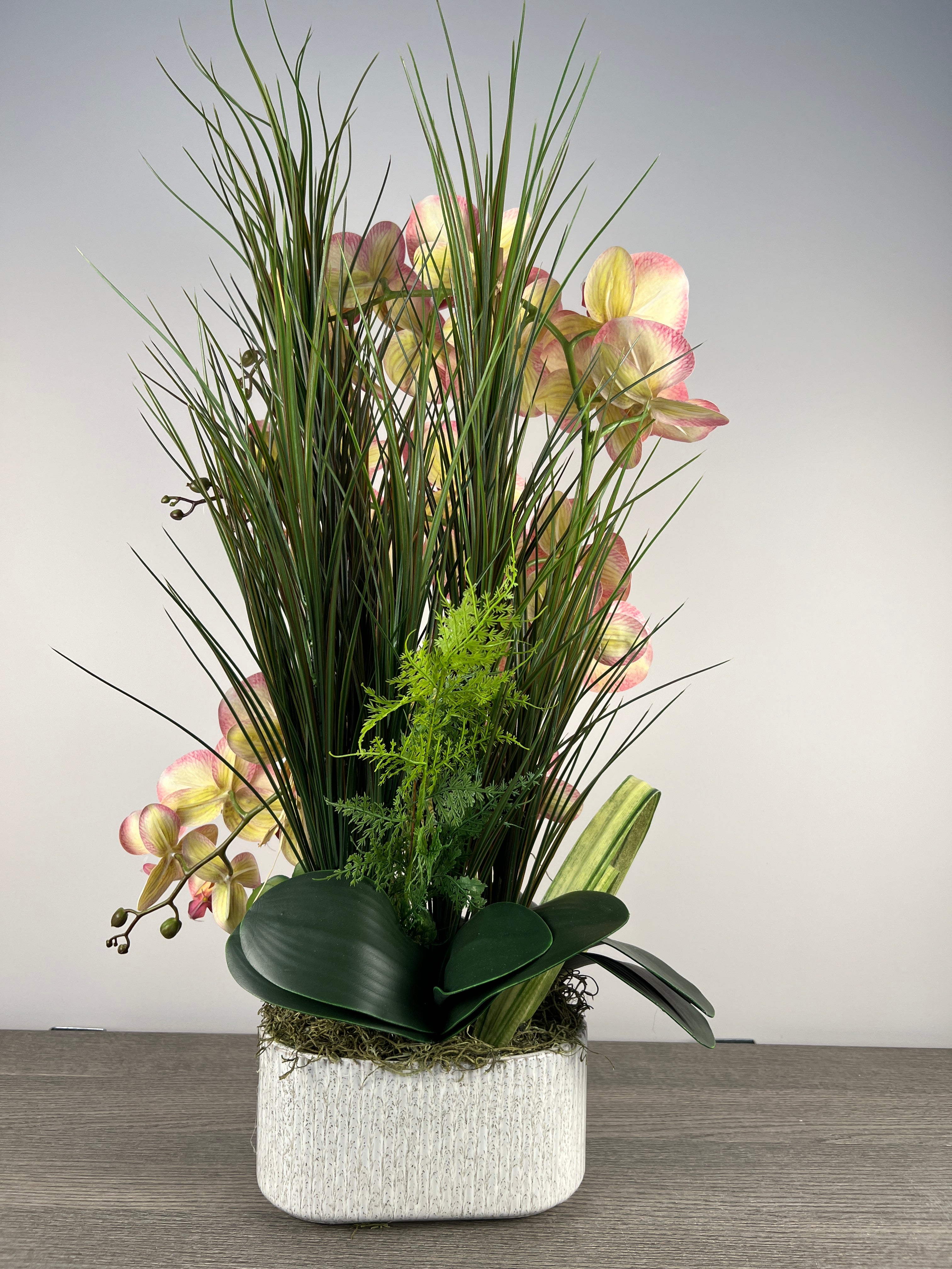 Artificial Pink Orchid Centerpiece Arrangement