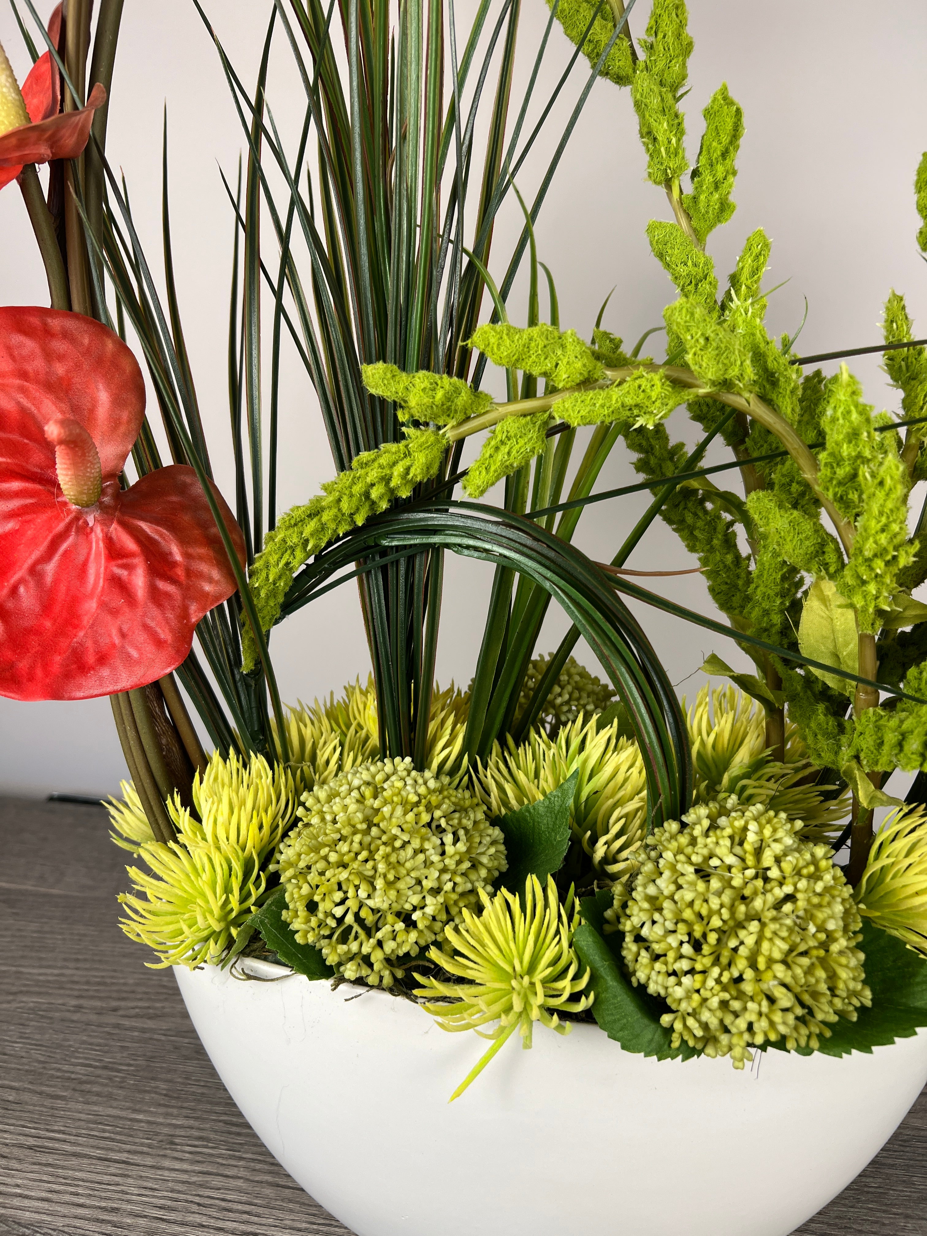 Red Anthurium arrangement