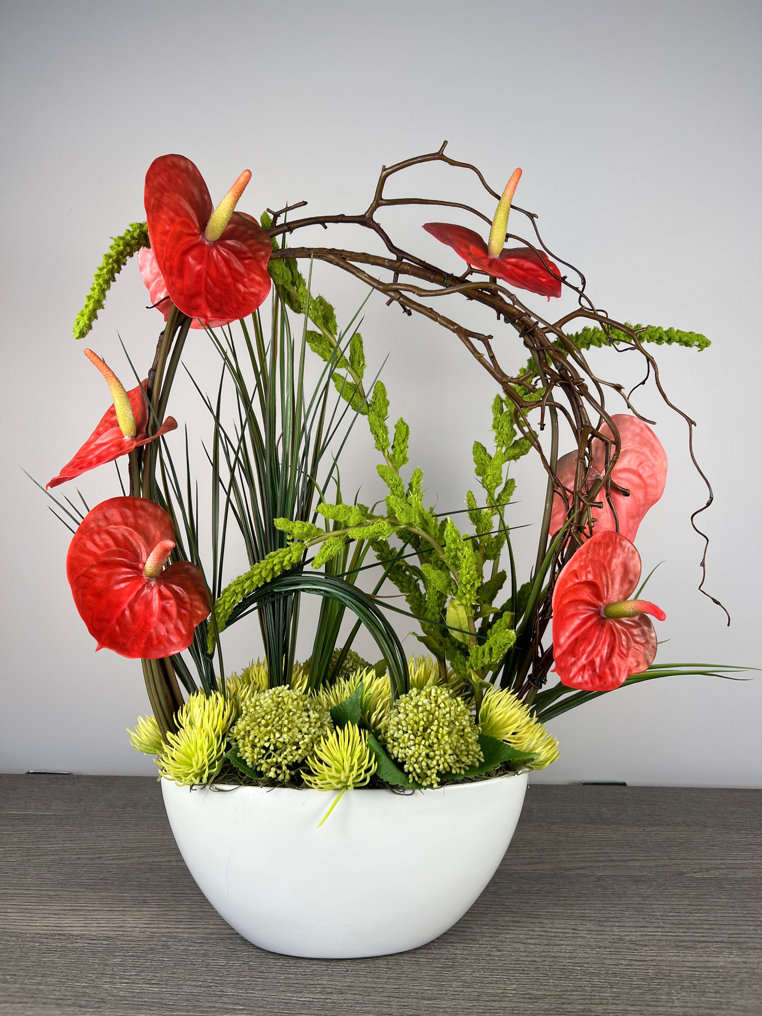 anthurium modern arrangements Red Anthurium arrangement