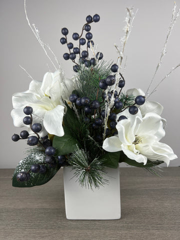 White Magnolia with Blueberries