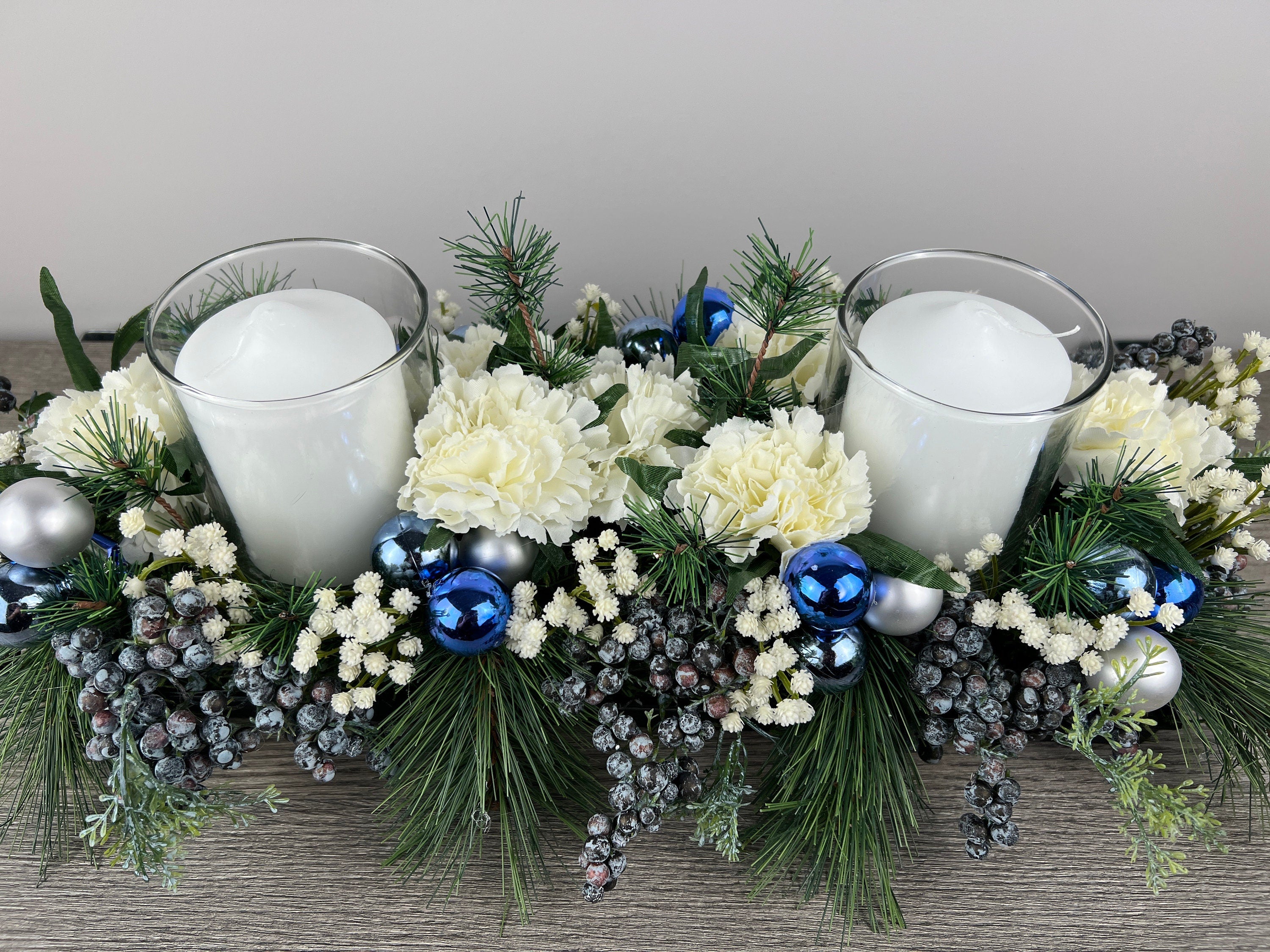 Blue winter with candles
