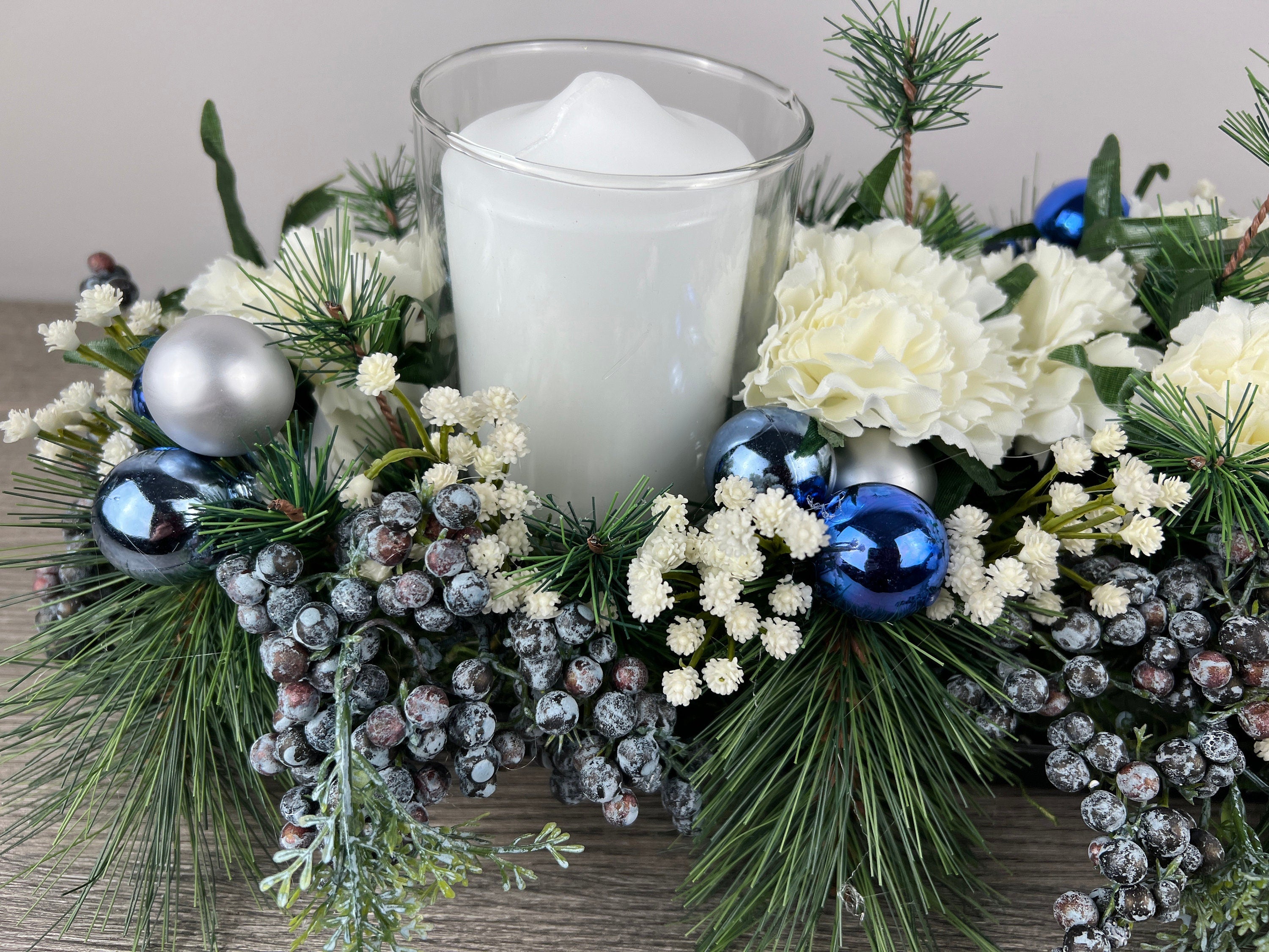 Blue winter with candles